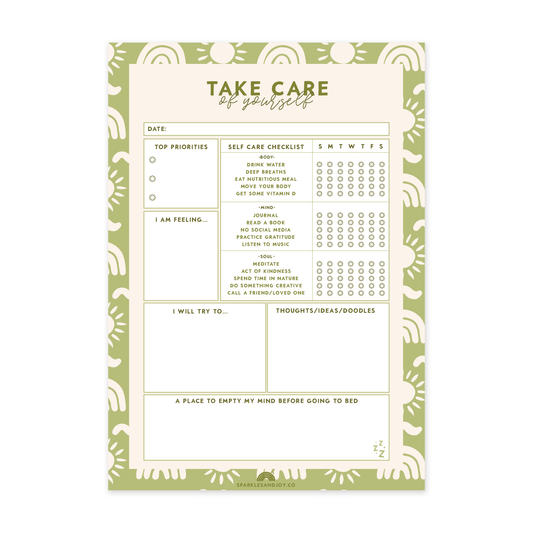 Self-Care Checklist - A5 Notepad