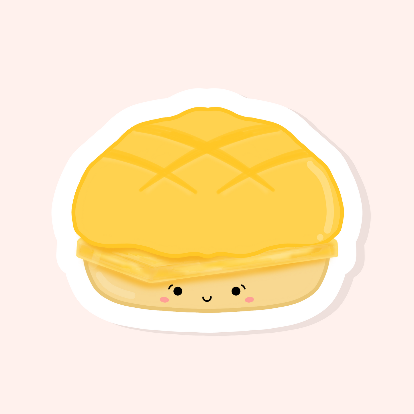 Pineapple Bun with Butter - Matte Vinyl Sticker