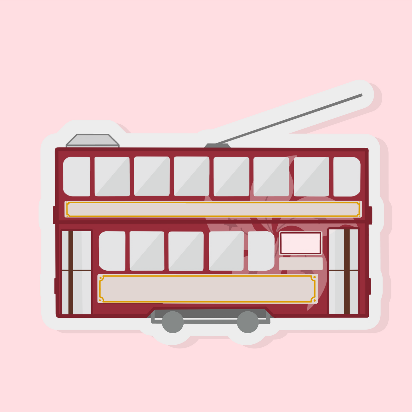 Hong Kong Red Tram - Matte Vinyl Sticker