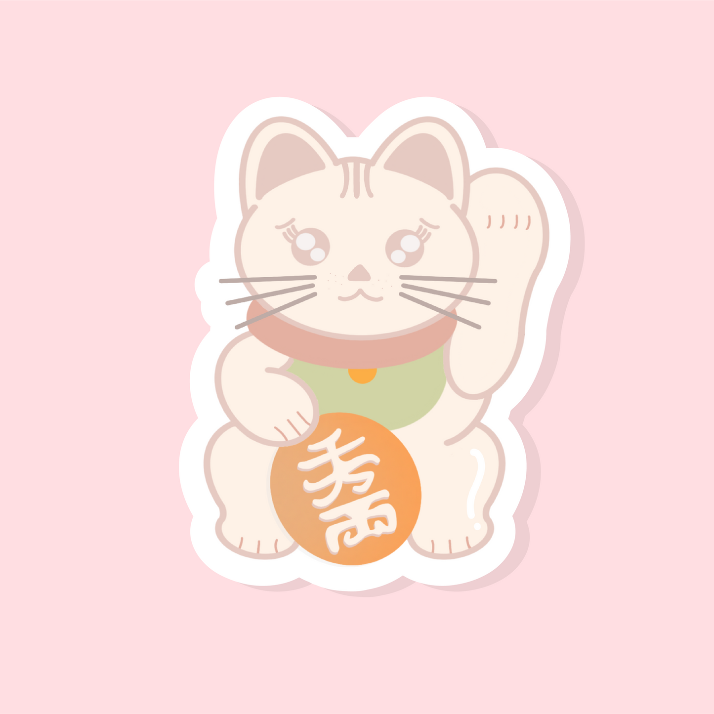 Lucky Cat - Glitter Vinyl Sticker